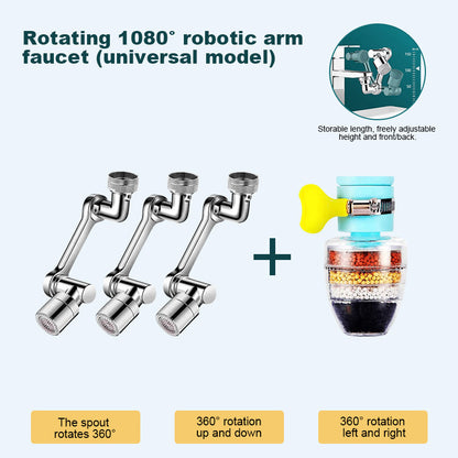 🔥🔥Last Day Promotion 50% OFF🔥👍Rotating 1080° robotic arm faucet (universal model)--👩‍👩‍👧‍👧The direction and water flow rate can be freely adjusted