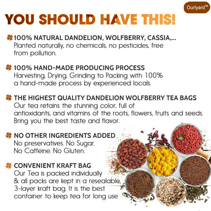 Ourlyard™️ Dandelion Wolfberry Tea, 7 Herbal Ingredients
