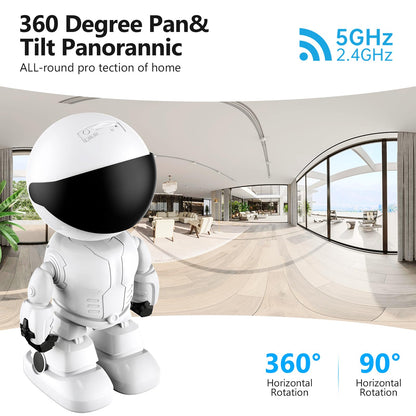 Remifa™︎ AI Auto Tracking Iron Man Robot HD 360° Wireless Mini Security Camera for Baby / Pet with Phone App Motion Detection(Color Night Vision, Siren Alarm, Two-Way Talk, Human Detection)