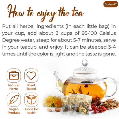 Ourlyard™️ Dandelion Wolfberry Tea, 7 Herbal Ingredients