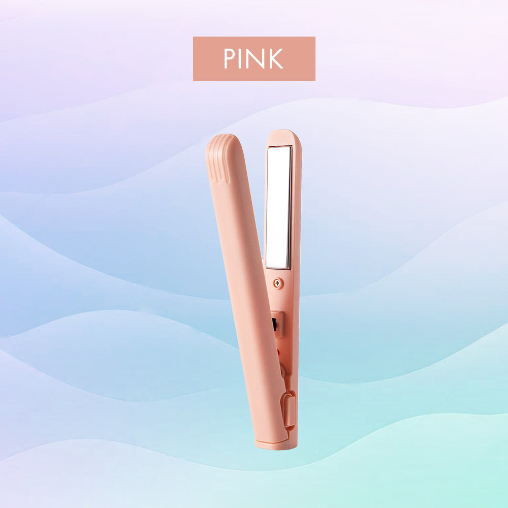 [2025 upgraded edition] Remifa™︎ USB Portable Mini Straight & Curl 2in1 Styler (For Hair Infused with Argan Oil & Keratin, Professional Ceramic Flat Iron for Less Frizz, Shinier & Smoother Hair, Hair Styling Tools)