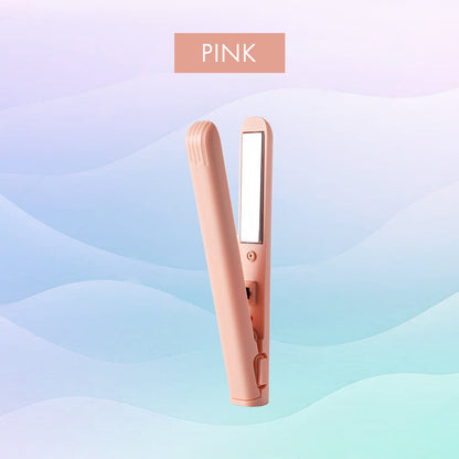 [2025 upgraded edition] Remifa™︎ USB Portable Mini Straight & Curl 2in1 Styler (For Hair Infused with Argan Oil & Keratin, Professional Ceramic Flat Iron for Less Frizz, Shinier & Smoother Hair, Hair Styling Tools)