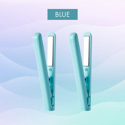 [2025 upgraded edition] Remifa™︎ USB Portable Mini Straight & Curl 2in1 Styler (For Hair Infused with Argan Oil & Keratin, Professional Ceramic Flat Iron for Less Frizz, Shinier & Smoother Hair, Hair Styling Tools)