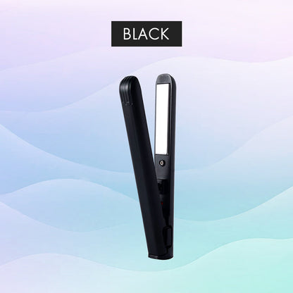 [2025 upgraded edition] Remifa™︎ USB Portable Mini Straight & Curl 2in1 Styler (For Hair Infused with Argan Oil & Keratin, Professional Ceramic Flat Iron for Less Frizz, Shinier & Smoother Hair, Hair Styling Tools)